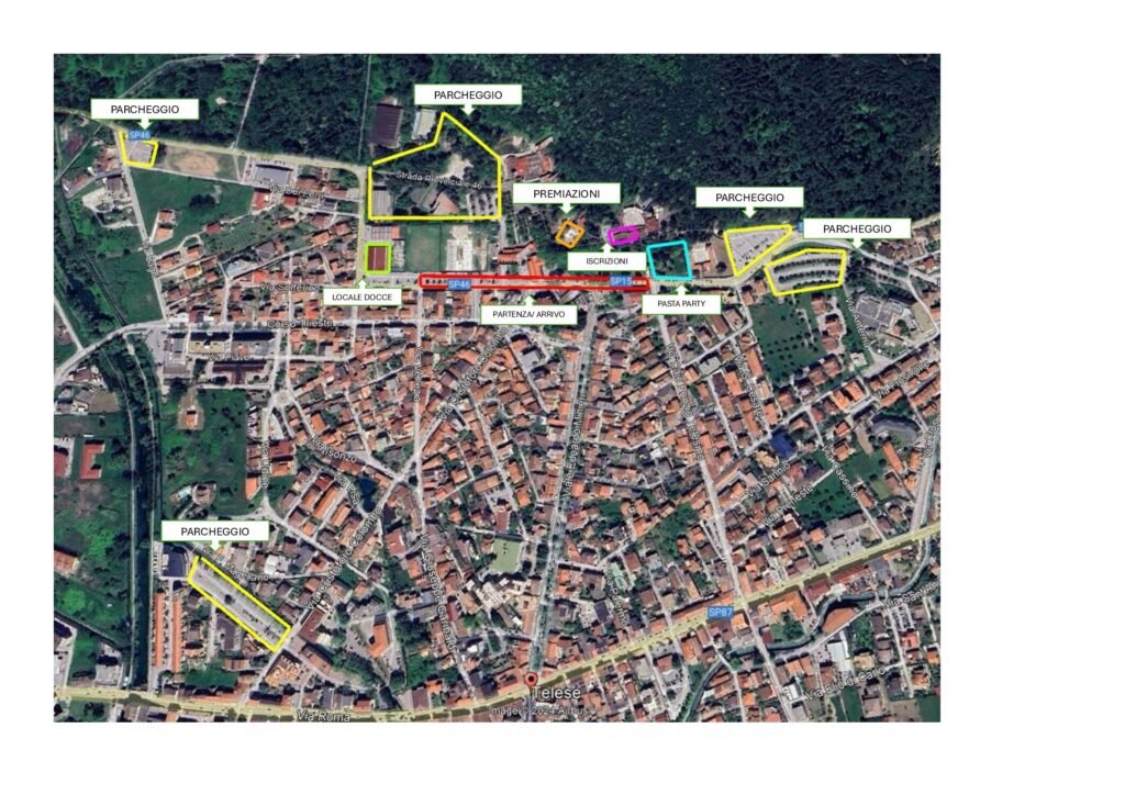 Planimetria collocazione aree Matesannio Marathon